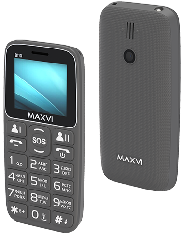 Мобильный телефон MAXVI B110, 32 Мб, Серый, Dual mini-SIM детальное изображение - 1