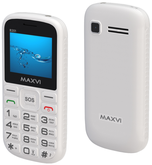 Мобильный телефон MAXVI B201, 32 Мб, Белый, Dual micro-SIM детальное изображение - 1