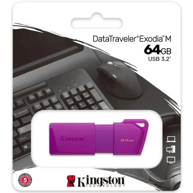 USB Flash накопитель Kingston DataTraveler Exodia M Neon (KC-U2L64-7LP) 64 ГБ, фиолетовый детальное изображение - 2