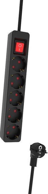 Сетевой фильтр Ritmix RM-550K, 5 м, Черный детальное изображение - 2