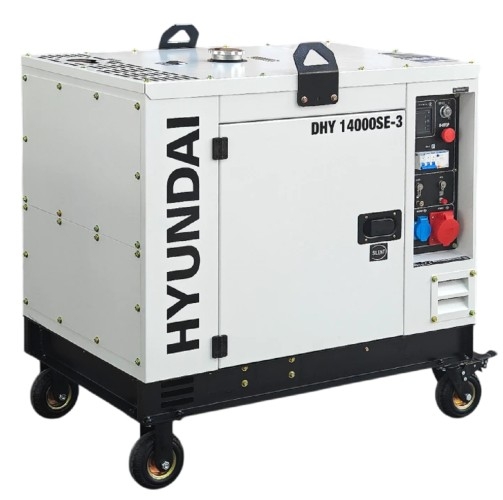 Генератор дизельный с воздушным охлаждением HYUNDAI DHY 14000SE-3, в кожухе, 10 кВт, Белый детальное изображение - 3