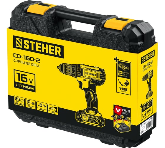 Дрель-шуруповерт STEHER CD-160-2, 16 В, 35 Нм, 2 А·ч детальное изображение - 5