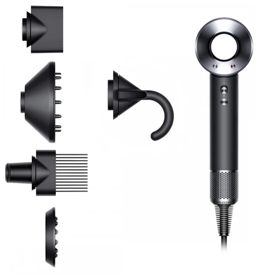 Фен Dyson Supersonic HD07 EU, Black/Bright nickel, Черный/Серебристый детальное изображение - 4