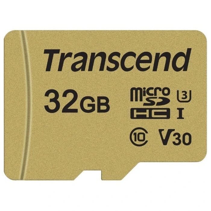 Карта памяти Transcend MicroSD + SD адаптер (TS32GUSD500S), 32 Гб №1