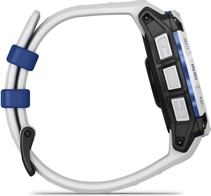 Смарт-часы Garmin Instinct 3 Solar Whitestone with Black/Bolt Blue Silicone Limited edition, 45 мм, Синий №2