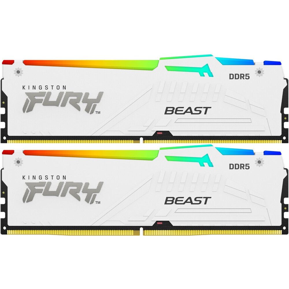 Оперативная память Kingston Fury Beast White RGB DDR5 6000MHz, KF560C36BWE2AK2-32, 2x16 Гб KIT, 32 Гб детальное изображение - 1