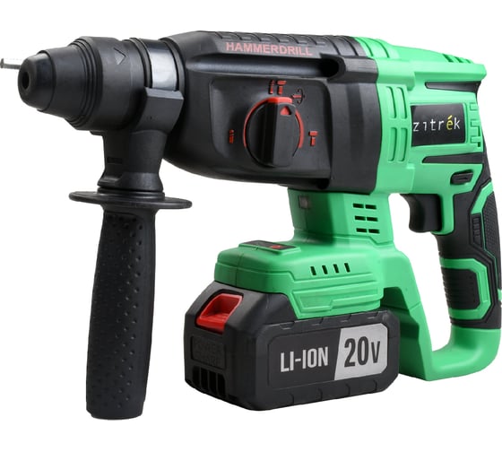 Перфоратор аккумуляторный бесщеточный Zitrek Destroyer Pro (20В, Li-Ion аккумулятор 4 Ач - 2шт, ЗУ, кейс) 063-4063, 2 Дж, 0-4500 уд/мин детальное изображение - 1