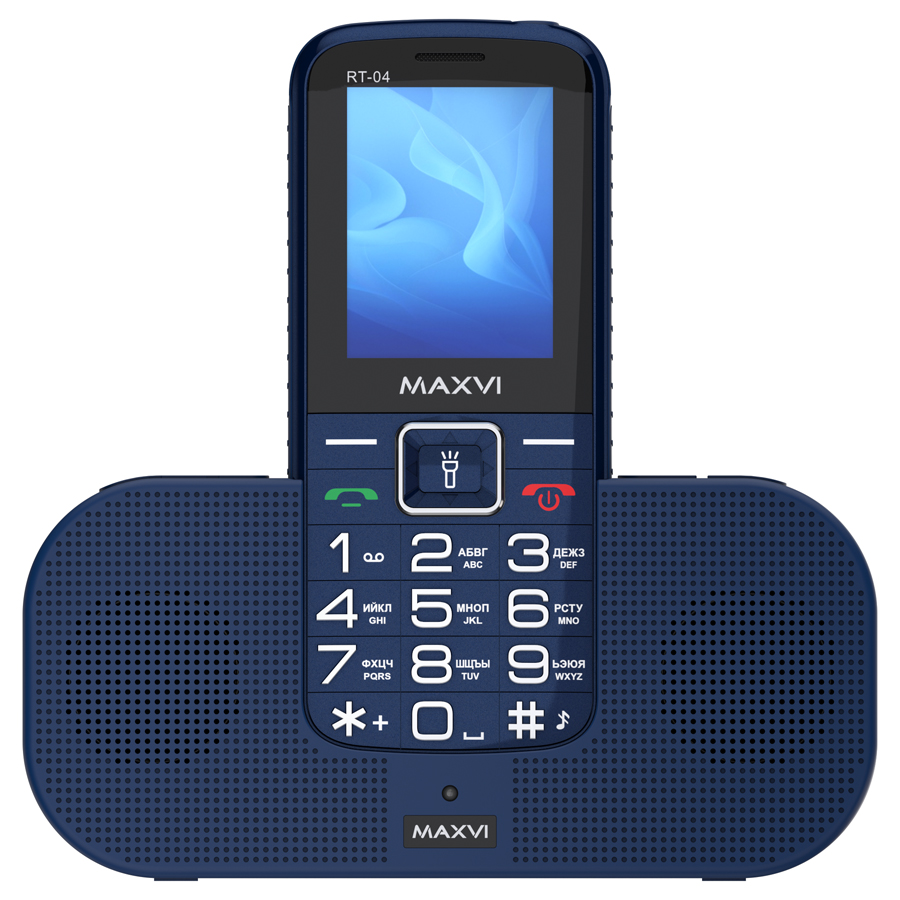 Мобильный телефон MAXVI RT-04 с док-станцией, 32 Мб, Синий, Dual mini-SIM детальное изображение - 8