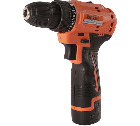 Аккумуляторная дрель-шуруповерт Союз ДШС-12П1, 45 Нм, 12 В детальное изображение - 1