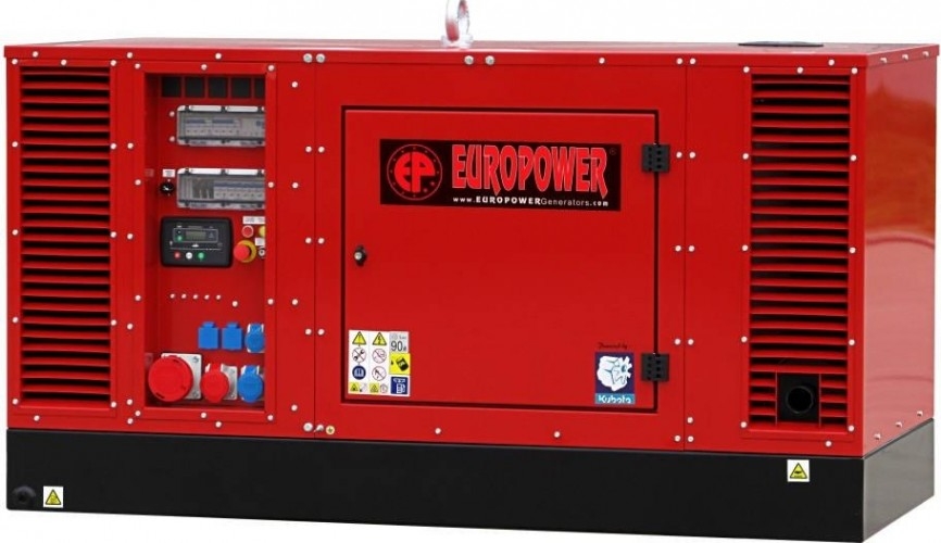 Генератор дизельный EUROPOWER EPS 34 TDE 991113413, в кожухе, 24 кВт, Красный детальное изображение - 1