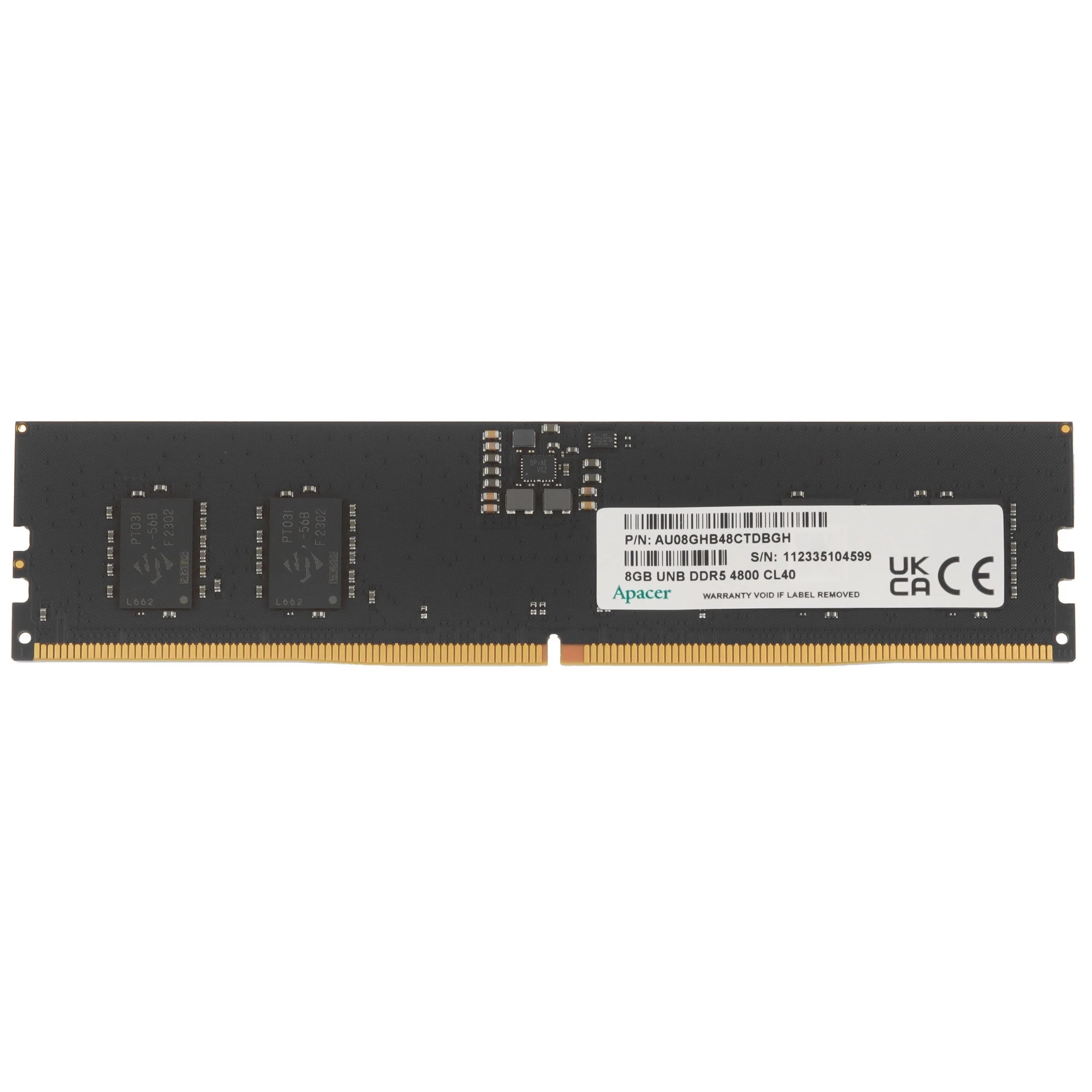 Оперативная память Apacer DDR5 4800MHz, FL.08G2A.RTH, 8 Гб детальное изображение - 1