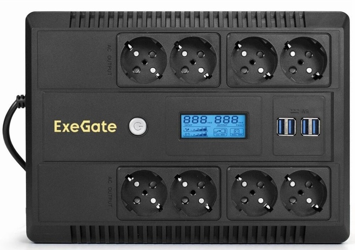 ИБП ExeGate NEO Smart LHB-600.LCD.AVR.8SH.CH.USB №2