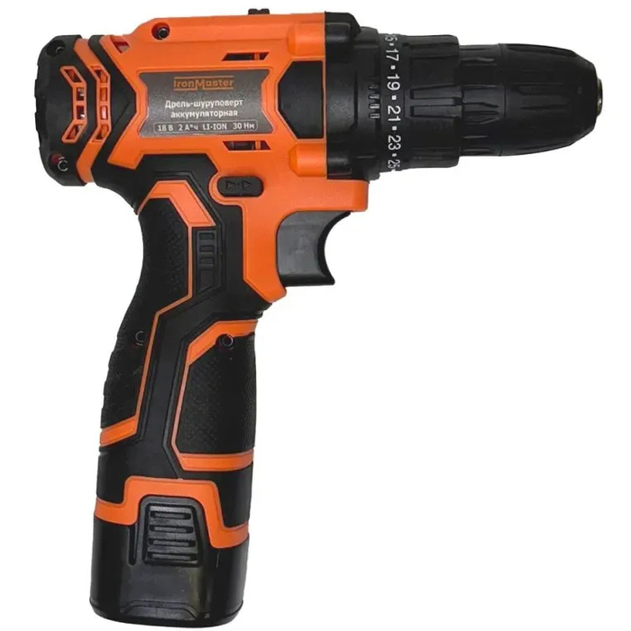 Аккумуляторная дрель-шуруповерт IronMaster IM-SD18V, 18 В, 30 Нм, 2 А·ч №2