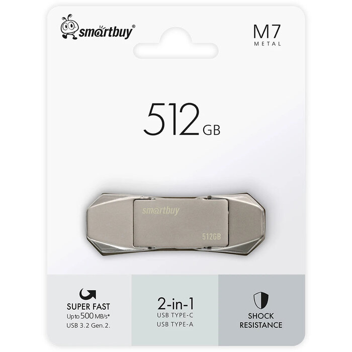 USB Flash накопитель SmartBuy M7 (SB512 ГБM7) 512 ГБ, серебряный №1