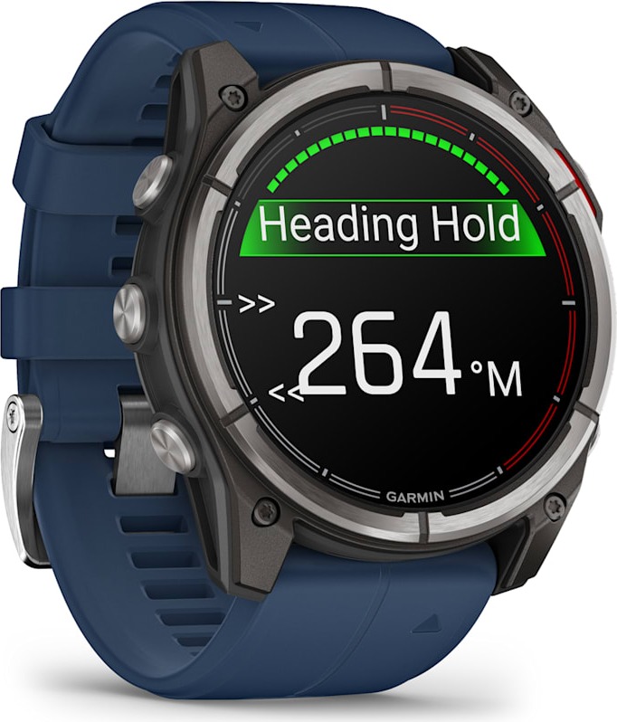 Смарт-часы Garmin Quatix 8 51 мм, AMOLED, Sapphire, Titanium, Синий силиконовый ремешок детальное изображение - 3