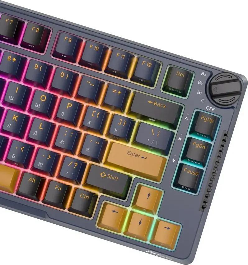 Клавиатура Royal Kludge RK-H81 Star Night, Sky Cyan Switch, Синий детальное изображение - 6