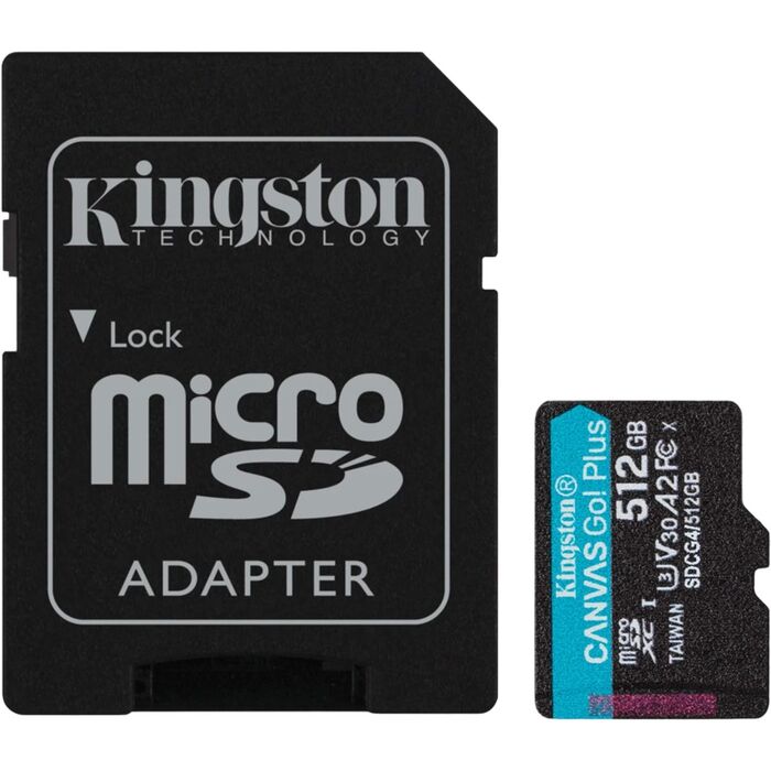 Карта памяти Kingston Canvas Go! Plus MicroSD + SD адаптер (SDCG4/512GB), 512 Гб №2