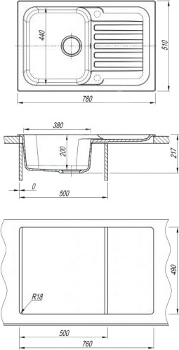 Кухонная мойка Dr. Gans Adel 780  детальное изображение - 2