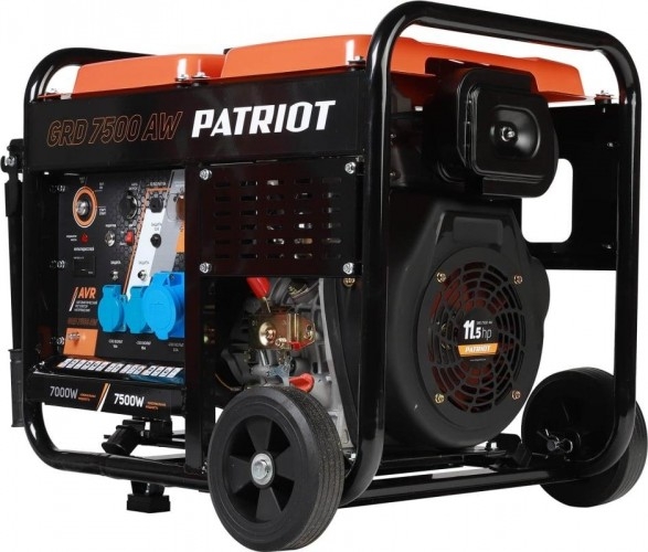 Генератор дизельный с воздушным охлаждением PATRIOT GRD 7500AW 472702275, открытый, 6.5 кВт, Черный детальное изображение - 2