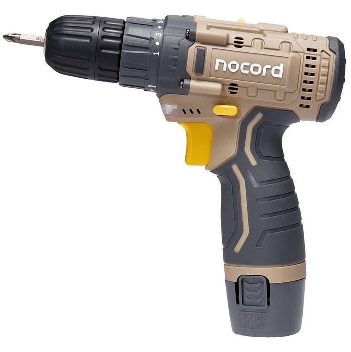 Аккумуляторная дрель-шуруповерт Nocord NCD-12.2.15.C 900194.NCD-12.2.15.C-2, 12 В, 25 Нм, 1.5 А·ч  №1