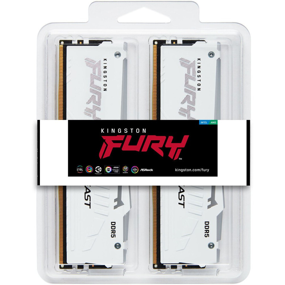 Оперативная память Kingston Fury Beast White RGB DDR5 5200MHz, KF552C36BWEAK2-32, 2x16 Гб KIT, 32 Гб детальное изображение - 3