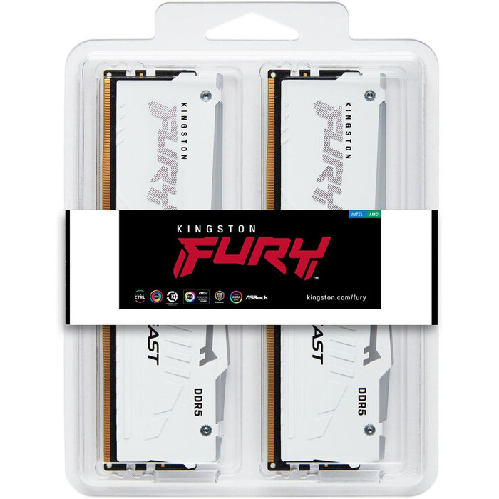 Оперативная память Kingston Fury Beast White RGB DDR5 5200MHz, KF552C36BWEAK2-32, 2x16 Гб KIT, 32 Гб №3