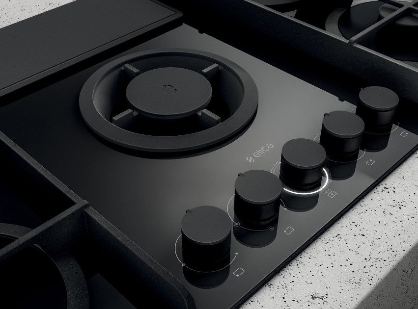 Газовая варочная панель Elica NikolaTesla Flame BL/F/88, Черный детальное изображение - 2