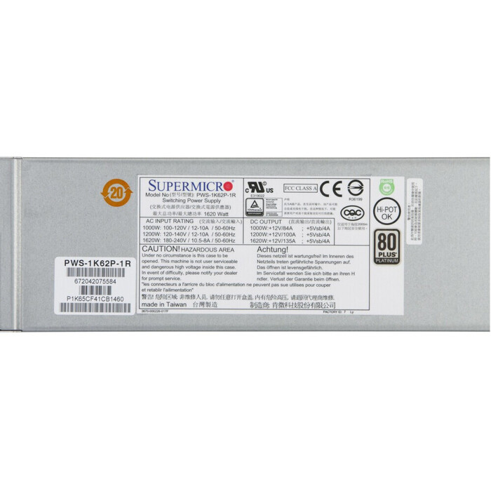 Серверный блок питания SuperMicro PWS-1K62P-1R, 1620 Вт №3
