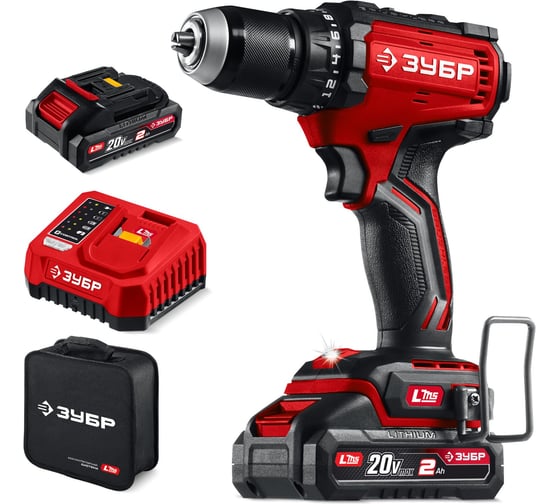 Бесщеточная дрель-шуруповерт, сумка ЗУБР, 2 АКБ LMS ДБ-65-22, 20 В, 65 Нм, 2 А·ч детальное изображение - 1