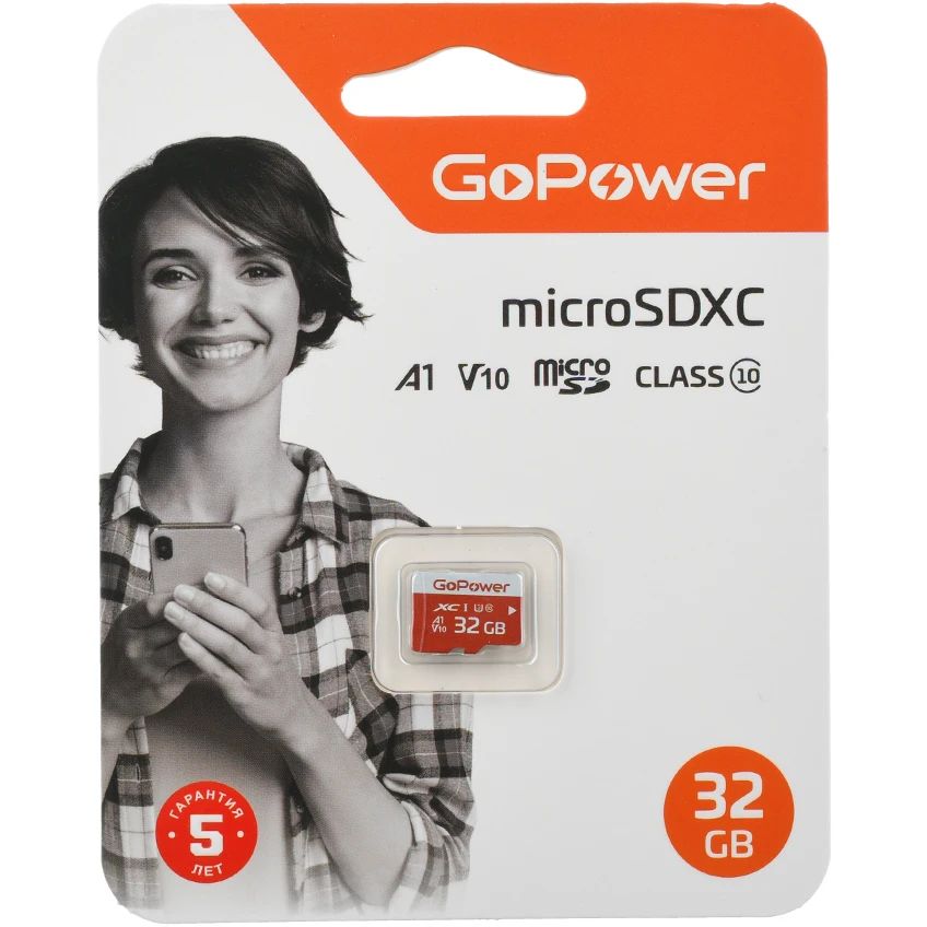 Карта памяти GoPower MicroSD (00-00025680), 32 Гб детальное изображение - 1