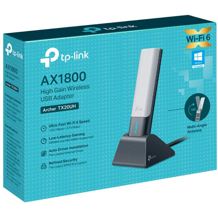 Wi-Fi адаптер TP-Link Archer TX20UH, Wi-Fi 6, Черный №3