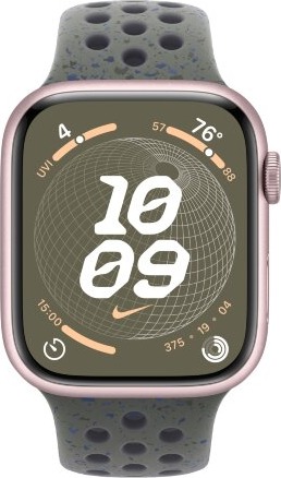 Умные часы Apple Watch Series 9 Pink Aluminum Case GPS + Cellular with Nike Sport Band Cargo Khaki, 45 mm, Карго хаки детальное изображение - 2