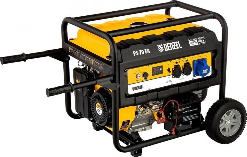 Генератор бензиновый Denzel PS 70 EA 946894, 6 кВт, Желтый детальное изображение - 6