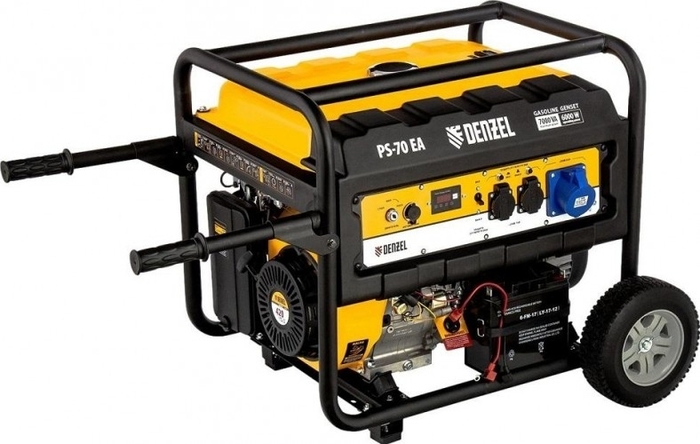 Генератор бензиновый Denzel PS 70 EA 946894, 6 кВт, Желтый №6