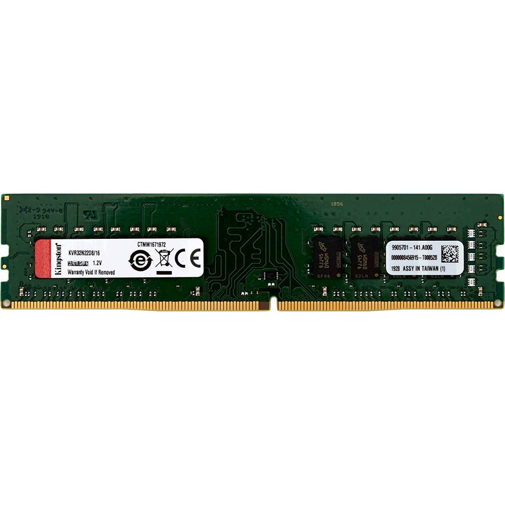 Оперативная память Kingston DDR4 3200MHz, KVR32N22D8/16, 16 Гб детальное изображение - 1