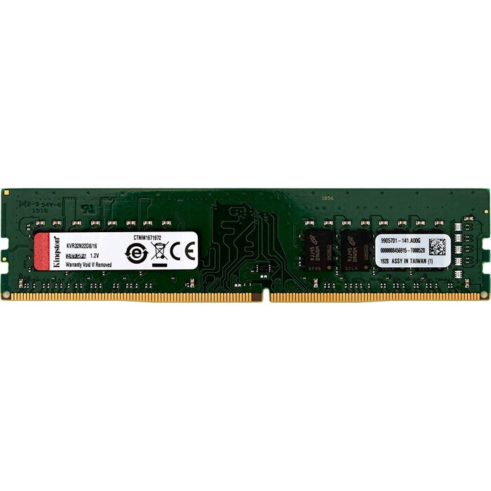 Оперативная память Kingston DDR4 3200MHz, KVR32N22D8/16, 16 Гб №1