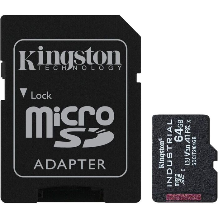 Карта памяти Kingston MicroSD + SD адаптер (SDCIT2/64GB), 64 Гб №1
