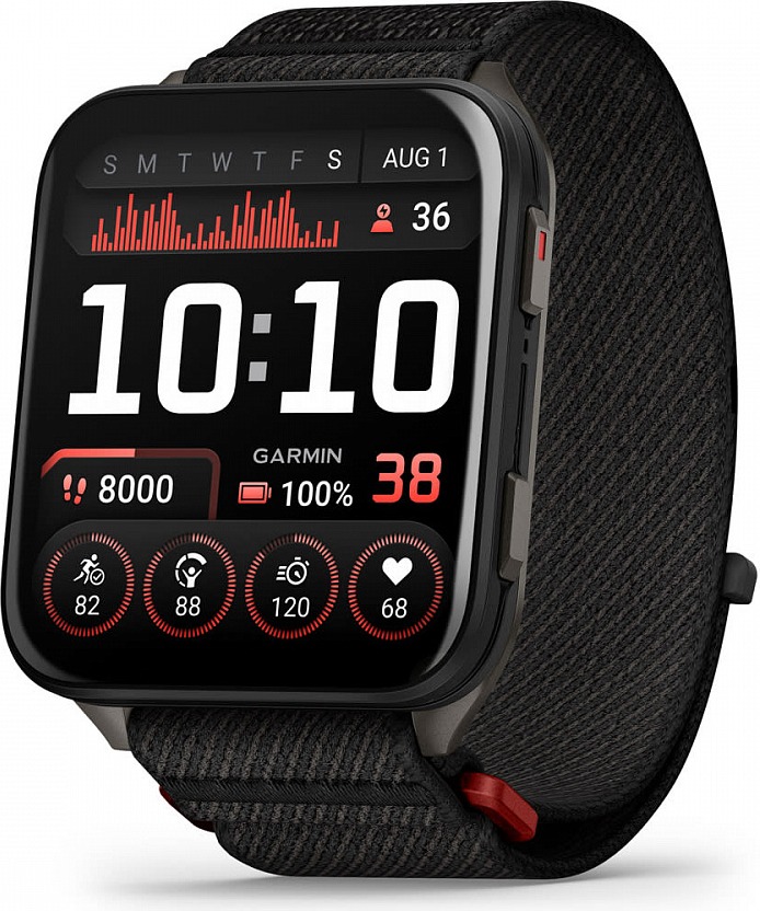 Смарт-часы Garmin Venu X1 46 мм, цвета мха с серой титановой крышкой, черным нейлоновым ремешком ComfortFit детальное изображение - 3