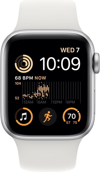 Смарт-часы Apple Watch Series SE 2022 44 мм, Серебро, White Sport Band детальное изображение - 2