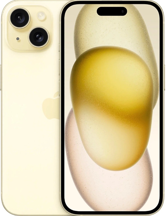 Смартфон Apple iPhone 15 Plus 128 Гб, Желтый, Dual nano SIM №1