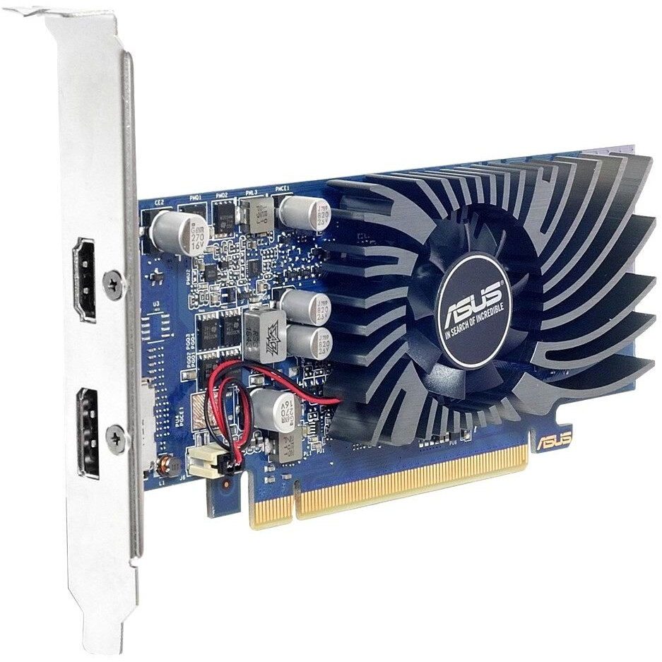 Видеокарта ASUS NVIDIA GeForce GT 1030, GT1030-SL-2G-BRK, 2 ГБ, Синий детальное изображение - 1