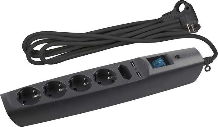 Сетевой фильтр ЭРА SFU-5es-2m-B, 2 м, Белый №1