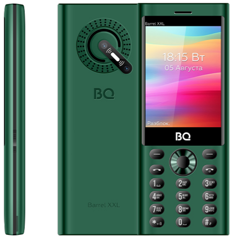 Мобильный телефон BQ 3598 Barrel XXL, 32 Мб, Зеленый/Черный, Mini-SIM детальное изображение - 2