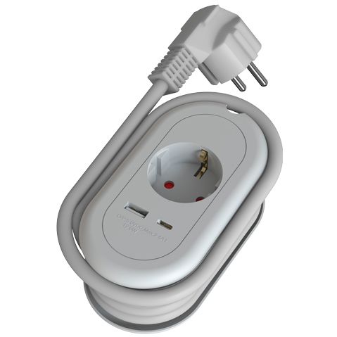 Сетевой фильтр Ritmix RM-211C, 2 м, Черный детальное изображение - 1