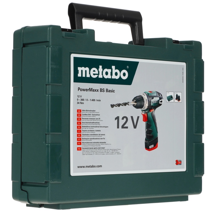 Аккумуляторная дрель-шуруповерт Metabo PowerMaxx BS Basic 600080500, 12 В, 34 Нм, 2 А·ч  №7
