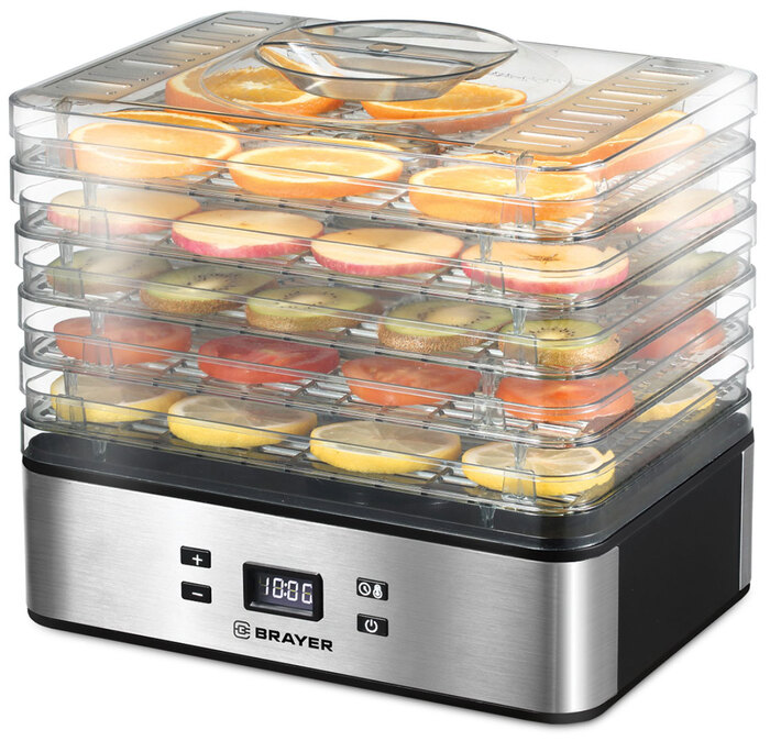 Сушилка для овощей Brayer BR1900, 240 Вт, Черный/Серебристый №1
