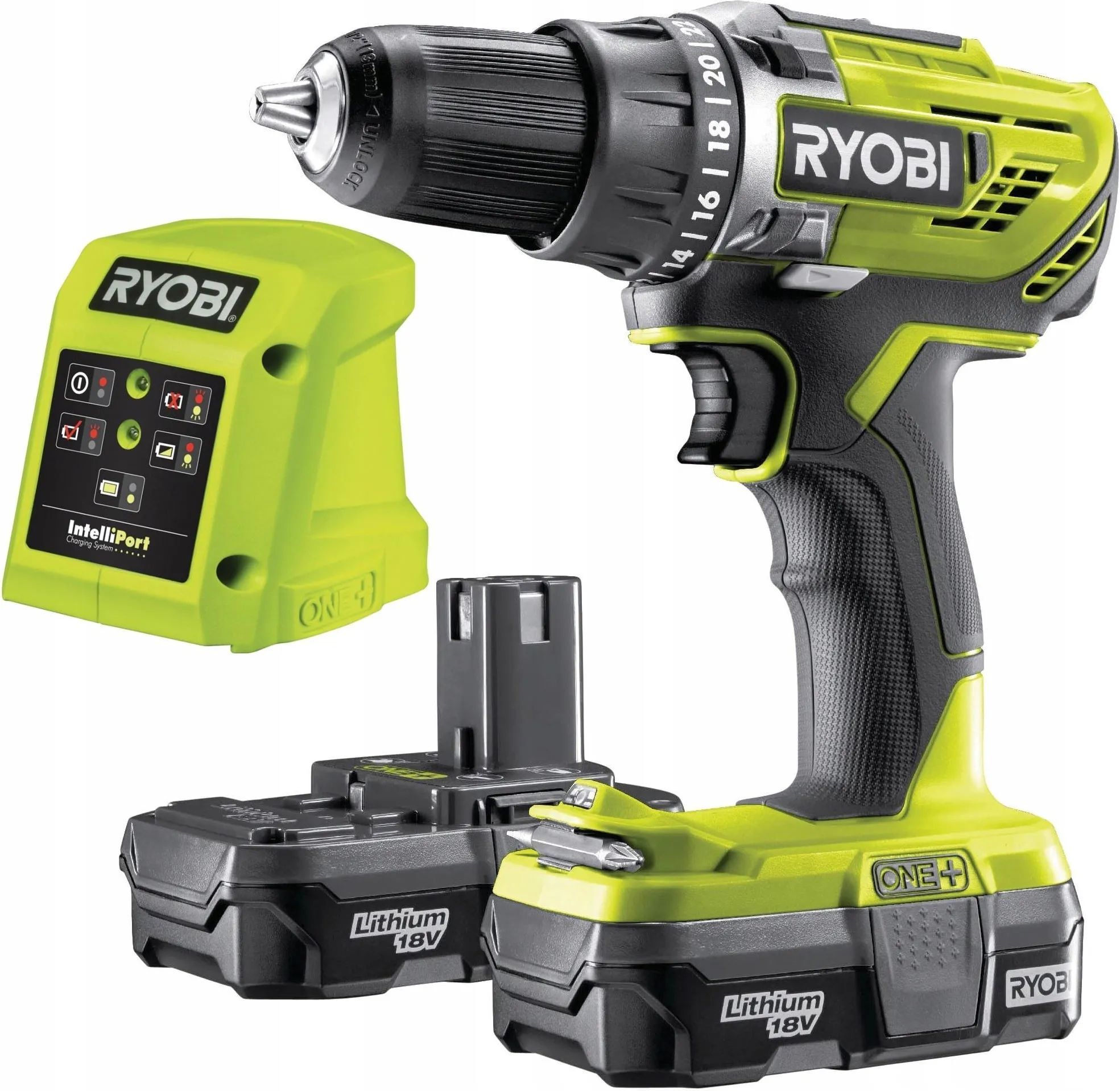 Аккумуляторная дрель-шуруповерт Ryobi ONE+ R18DD3-220S 5133003348, 18 В, 50 Нм, 2 А·ч  детальное изображение - 2