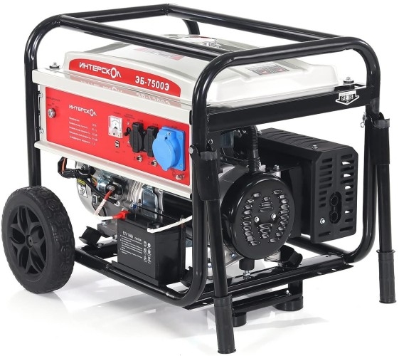 Генератор бензиновый ИНТЕРСКОЛ ЭБ-7500Э 796.0.0.40, 6 кВт, Белый детальное изображение - 3