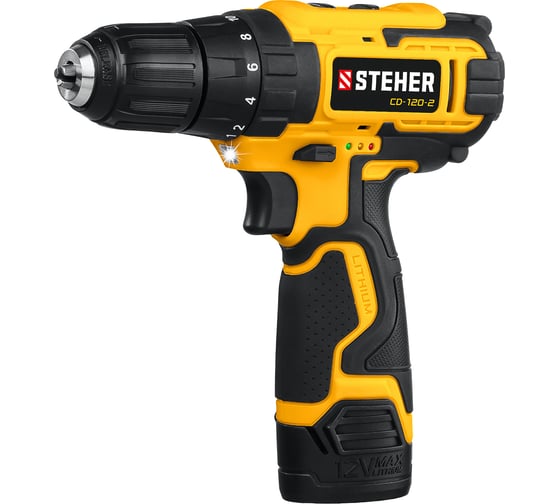 Дрель-шуруповерт STEHER CD-120-2, 30 Нм, 12 В детальное изображение - 2