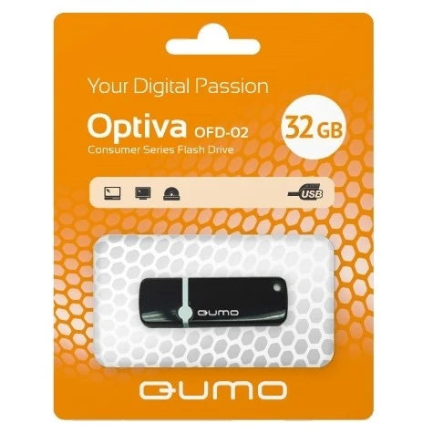USB Flash накопитель QUMO Optiva 02 32 ГБ, черный детальное изображение - 1